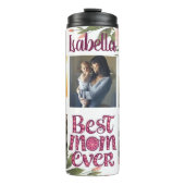 Beste Moeder ooit Stijlvol Script Fotocollage Thermosbeker (Voorkant)