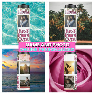 Beste Moeder ooit Stijlvol Script Fotocollage Thermosbeker