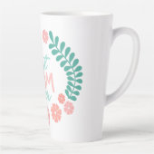 Beste moeder ooit tekst in bloemenkader latte mok (Rechts)