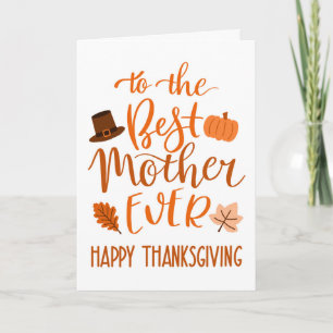 Beste Moeder Ooit Thanksgiving Day in Oranje Kaart