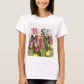 Beste Moeder Ooit Trendy Bloemmotief T-shirt (Voorkant)