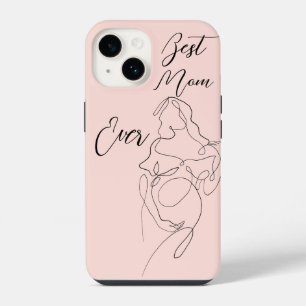 Beste moeder ooit trendy één regel zwangerschap iPhone 14 hoesje