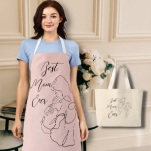 Beste Moeder Ooit Trendy One Line met kind Classic Schort