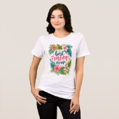 Beste moeder ooit Tropische bloem Moederdag Tri-Blend Shirt (Voorkant volledig)
