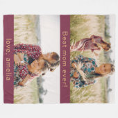 Beste moeder ooit twee foto pruim fleece deken (Voorkant (Horizontaal))