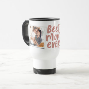 Beste moeder ooit twee-foto trendy roos Moederdag Reisbeker