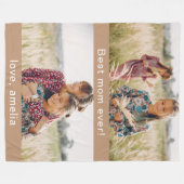 Beste moeder ooit twee foto's beige fleece deken (Voorkant (Horizontaal))