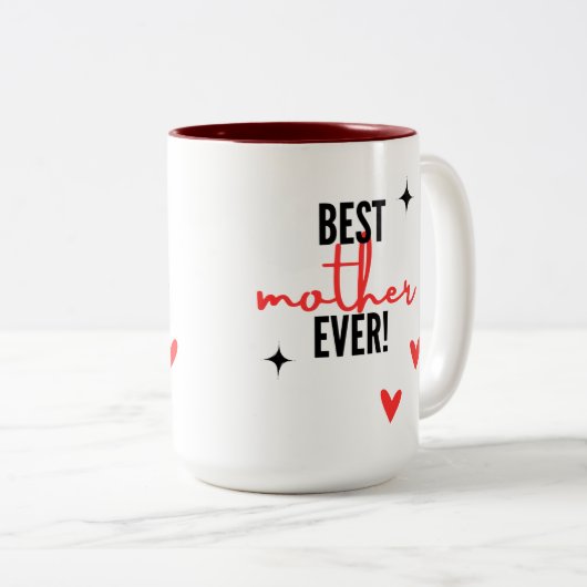 Beste moeder ooit tweekleurige koffiemok (Voorkant rechts)
