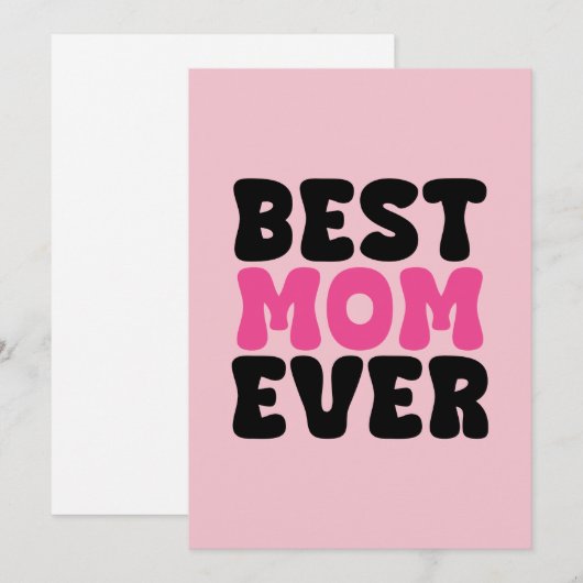 Beste Moeder Ooit Typografie Feestdagenkaart (Voorkant / Achterkant)