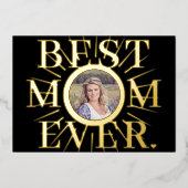 Beste Moeder Ooit typografie Moederdag foto Folie Feestdagenkaart (Voorkant)