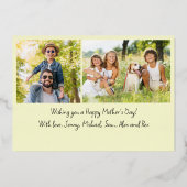 Beste Moeder Ooit typografie Moederdag foto Folie Feestdagenkaart (Achterkant)