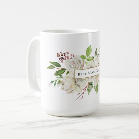 Beste moeder ooit verguld Blooms Moederdag cadeau Koffiemok (Voorkant links)