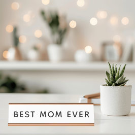 Beste Moeder Ooit Vet Gedrukt Modern Wit Bureau Naambordje