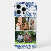 Beste moeder ooit vier foto Bloemen Blauw Toile iPhone Hoesje (Achterkant)
