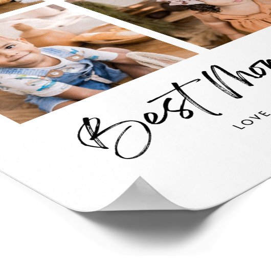 Beste moeder ooit vier foto's poster (Hoek)