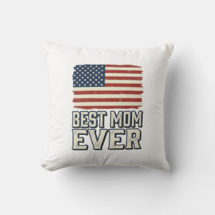 Beste moeder ooit vintage Amerikaanse vlag shirt o Kussen