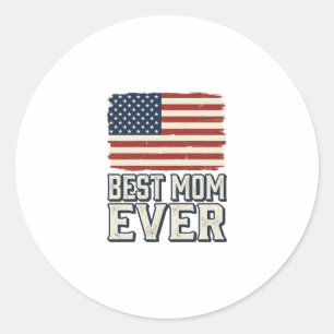 Beste moeder ooit vintage Amerikaanse vlag shirt o Ronde Sticker