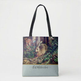 Beste moeder ooit! Vintage konijn Waterverf Tote Bag