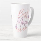 Beste Moeder Ooit Vlinder Script Kunst Latte Mok (Rechterhoek)