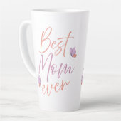 Beste Moeder Ooit Vlinder Script Kunst Latte Mok (Linkerhoek)