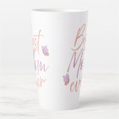 Beste Moeder Ooit Vlinder Script Kunst Latte Mok (Voorkant)