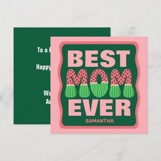 Beste Moeder Ooit Watermeloen Moederdag kaart (Voorkant / Achterkant)