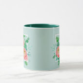 Beste Moeder Ooit Waterverf Bloem Groen & Goud Mok (Midden)