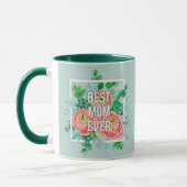 Beste Moeder Ooit Waterverf Bloem Groen & Goud Mok (Links)