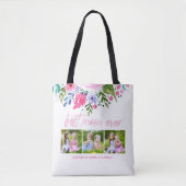 Beste moeder ooit Waterverf Bloemen Moederdag Foto Tote Bag (Voorkant)