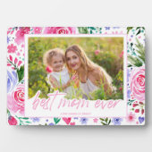 Beste moeder ooit Waterverf Bloemen Moederdag Fotoplaat (voorkant)
