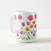 Beste moeder ooit Waterverf Flowers Koffiemok (Voorkant links)