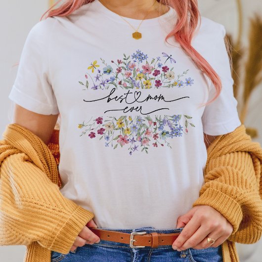 Beste moeder ooit | Waterverf Wildflowers Botanica T-shirt