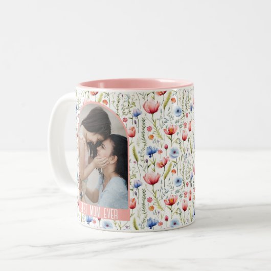 Beste Moeder ooit Wildflower Arch Foto Mok (Voorkant links)