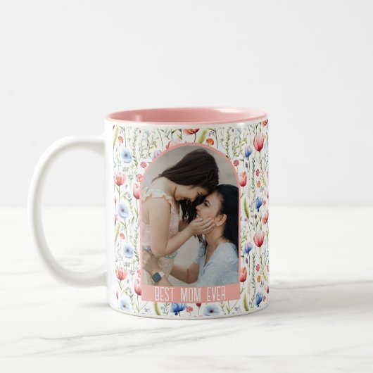 Beste Moeder ooit Wildflower Arch Foto Mok (Links)