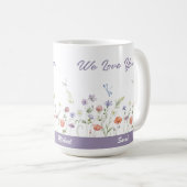 Beste Moeder ooit Wildflower Kinder namen Moederda Koffiemok (Voorkant rechts)