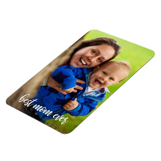 Beste Moeder Ooit Wit Script Fotosjabloon Magneet (Linkerzijde)