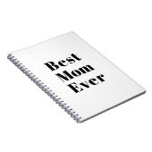 Beste moeder ooit wit zwart moderne typografie notitieboek (Rechterzijde)