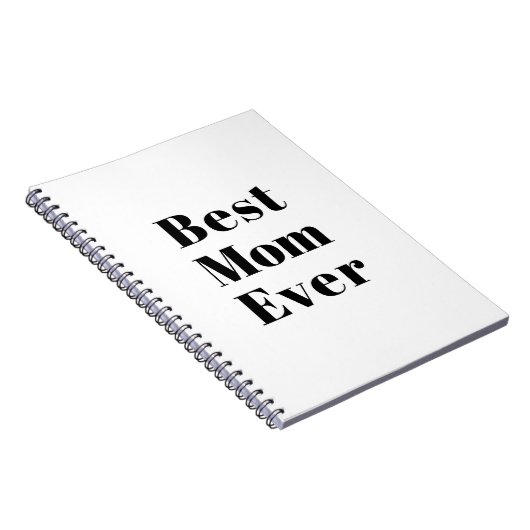 Beste moeder ooit wit zwart moderne typografie notitieboek (Rechterzijde)