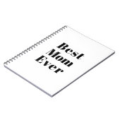 Beste moeder ooit wit zwart moderne typografie notitieboek (Linkerzijde)