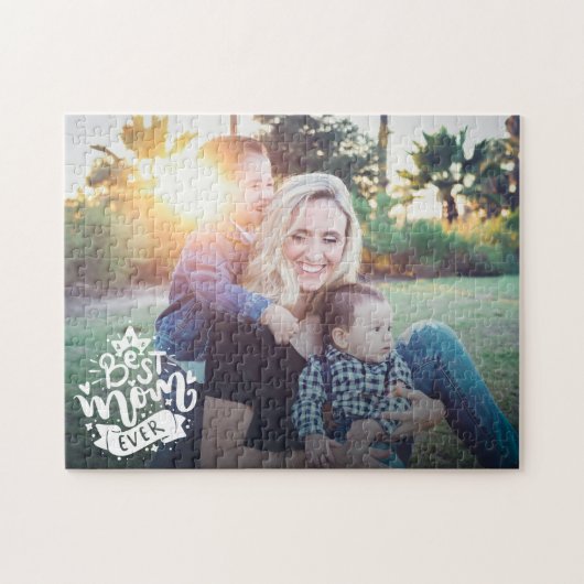 Beste moeder ooit witte quote Moederdag fotocadeau Legpuzzel (Horizontaal)