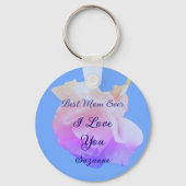 Beste moeder ooit witte roos gepersonaliseerd sleutelhanger (Achterkant)
