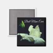 Beste moeder ooit Witte Rosebud Bloem Magneet (Voorkant / Achterkant)