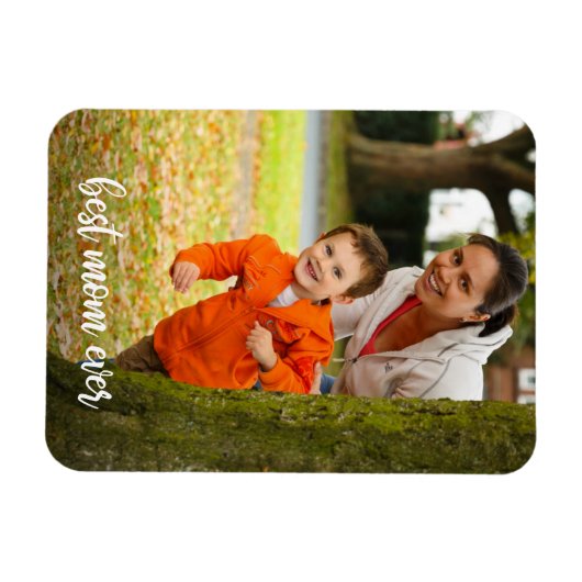 Beste moeder ooit witte script aangepaste foto magneet (Horizontaal)