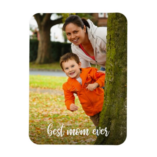 Beste moeder ooit witte script aangepaste foto magneet (Verticaal)