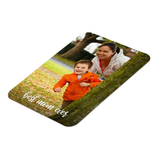 Beste moeder ooit witte script aangepaste foto magneet (Linkerzijde)