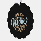 Beste Moeder ooit Word Art Budget Ornament Kaart (Links)