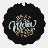 Beste Moeder ooit Word Art Budget Ornament Kaart (Voorkant)