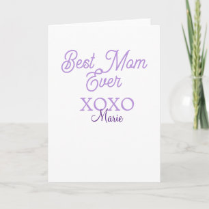 beste moeder ooit xoxo naam paars stijlvol moederd kaart