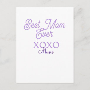 Beste moeder ooit xoxo naam paars stijlvolle moede briefkaart