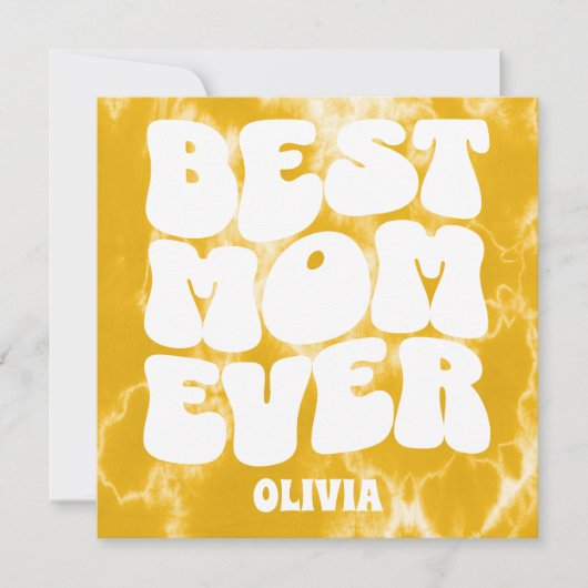 Beste moeder ooit Yellow Tie Dye Moederdag Kaart (Voorkant)